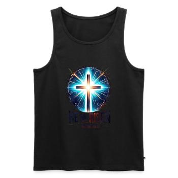Auferstehung Jesus Botschaften aus der Bibel - Männer Premium Bio Tank Top - Schwarz - Vorne - Michal (187cm)