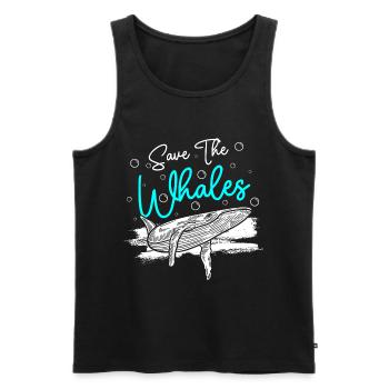 Whale Divers - Men's Premium Organic Tank Top - black - Front - Michal (187cm)