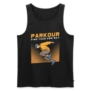Parkour Rolle Extremsport Sprung - Männer Premium Bio Tank Top - Schwarz - Vorne - AI Model Male 178 light (178cm)