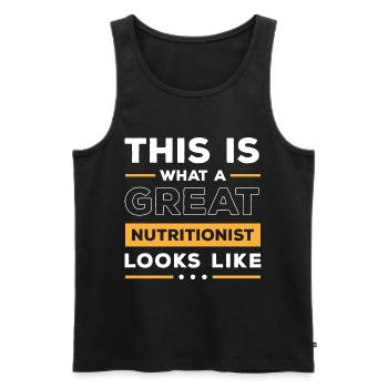 Nutrition Health Gym Goal - Men's Premium Organic Tank Top - black - Front - AI Model Male 178 light (178cm)