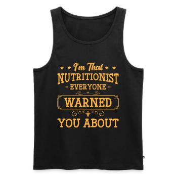 Nutrition Food Profession Dream Figure - Men's Premium Organic Tank Top - black - Front - AI Model Male 178 light (178cm)