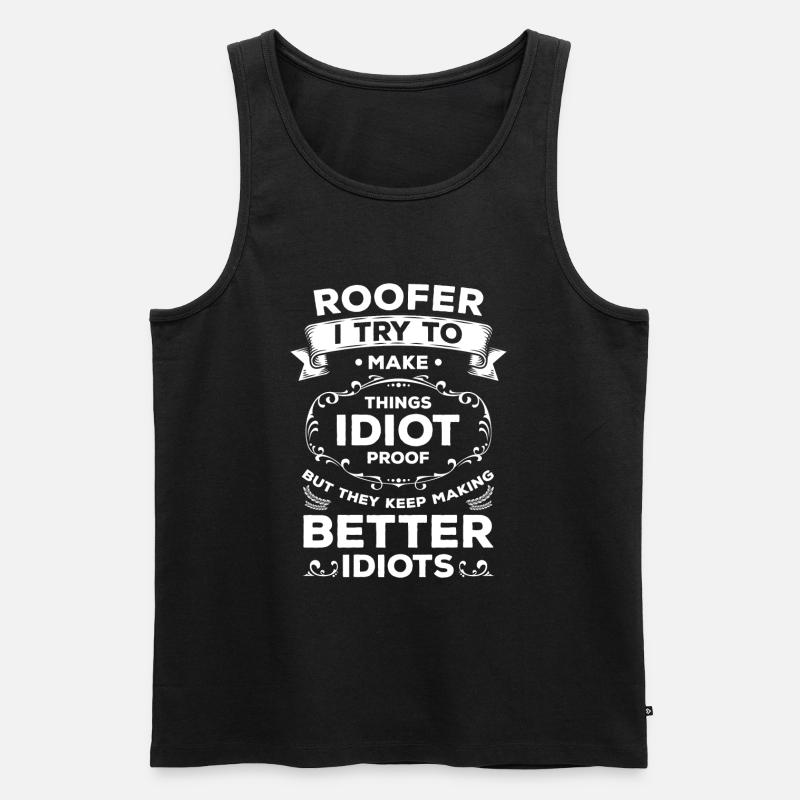 Zimmermann Dachdecken Handwerk Leyendecker - Männer Premium Bio Tank Top - Schwarz