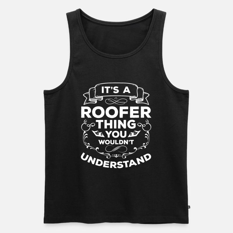 Handwerker Dach Handwerk Leyendecker - Männer Premium Bio Tank Top - Schwarz