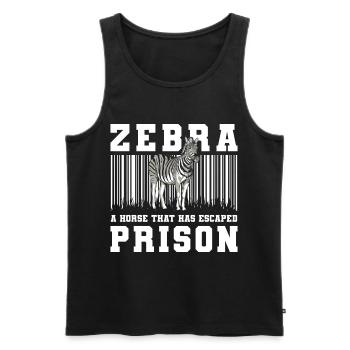 Zebra Stripe Stripe Serengeti Militants des droits des animaux - Débardeur bio Premium Homme - noir - Devant - AI Model Male 178 light (178cm)