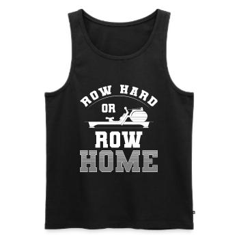 Rowing Training - Men's Premium Organic Tank Top - black - Front - Michal (187cm)