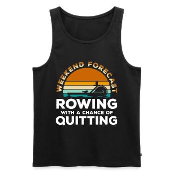 rowing machine weight training rowing resistance - Men's Premium Organic Tank Top - black - Front - Michal (187cm)