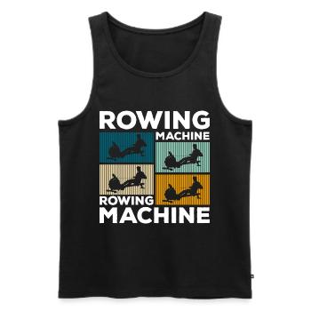 Rowing Machine Sports Endurance Rowing Training - Men's Premium Organic Tank Top - black - Front - Michal (187cm)