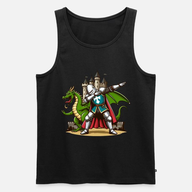 Dabbender Ritter, Mittelalter Kostüm - Männer Premium Bio Tank Top - Schwarz