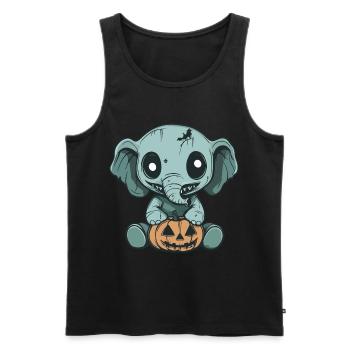 Elefant Halloween Lustig Zombie - Männer Premium Bio Tank Top - Schwarz - Vorne - Michal (187cm)