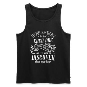 Man Role Model Beard Wearer Gift - Men's Premium Organic Tank Top - black - Front - AI Model Male 178 light (178cm)