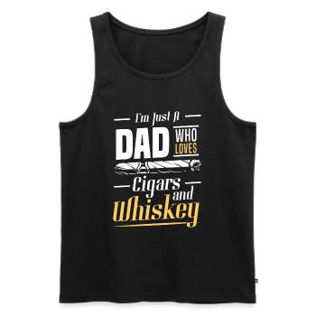 Enjoy Cigar Lounge Smoke - Men's Premium Organic Tank Top - black - Front - AI Model Male 178 light (178cm)