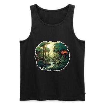 Paysage Nature - Débardeur bio Premium Homme - noir - Devant - AI Model Male 178 light (178cm)