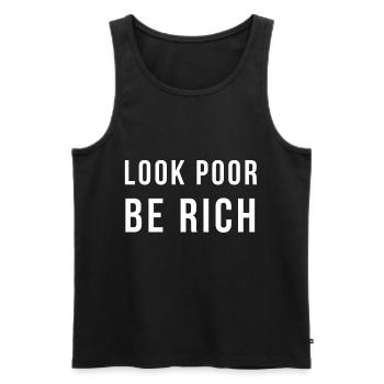 Ayez l’air pauvre et soyez riche - Débardeur bio Premium Homme - noir - Devant - Michal (187cm)