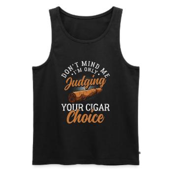 Cigar Lounge Qualm Gentlemen - Men's Premium Organic Tank Top - black - Front - AI Model Male 178 light (178cm)