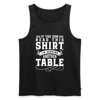 Kellnerin Bar Trinkgeld Schürze - Männer Premium Bio Tank Top - Schwarz - Vorne - AI Model Male 178 light (178cm)