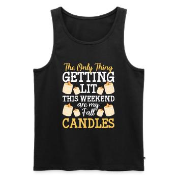 Candlelight Friendship Passion - Men's Premium Organic Tank Top - black - Front - AI Model Male 178 light (178cm)