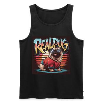Mops Hundehalter Mops Pugs Real Pug - Männer Premium Bio Tank Top - Schwarz - Vorne - Michal (187cm)