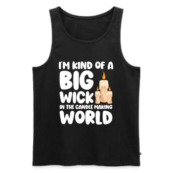 Candle Date Warm Passion - Men's Premium Organic Tank Top - black - Front - AI Model Male 178 light (178cm)