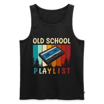 Cassette Old Vintage Edition Limitée - Débardeur bio Premium Homme - noir - Devant - Michal (187cm)