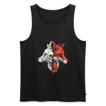 Halloween Fuchs Skelett - Männer Premium Bio Tank Top - Schwarz - Vorne - AI Model Male 178 light (178cm)