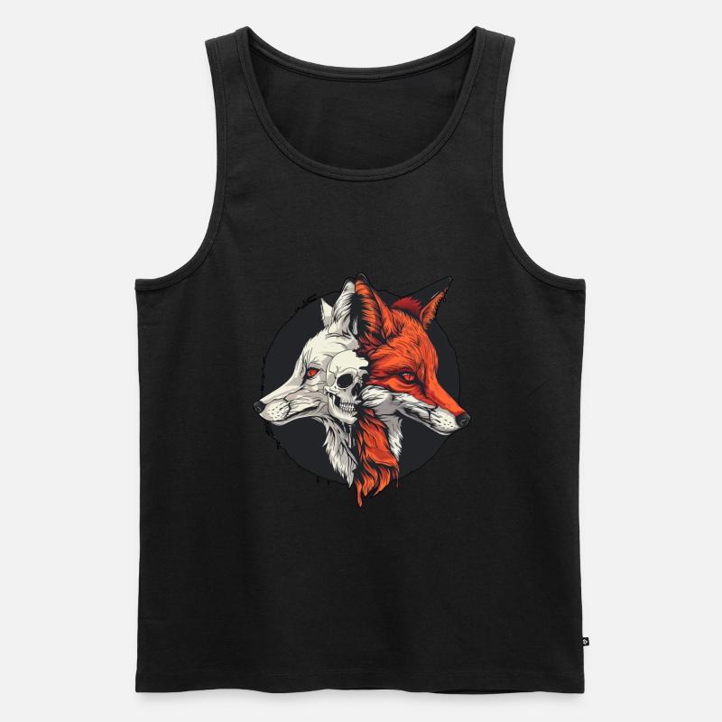 Halloween Fuchs Skelett - Männer Premium Bio Tank Top - Schwarz