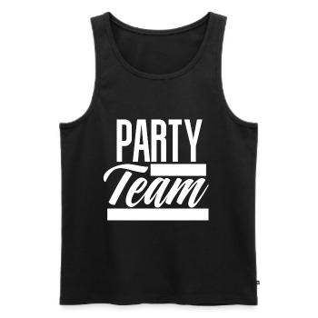 Party Team - Men's Premium Organic Tank Top - black - Front - AI Model Male 178 light (178cm)