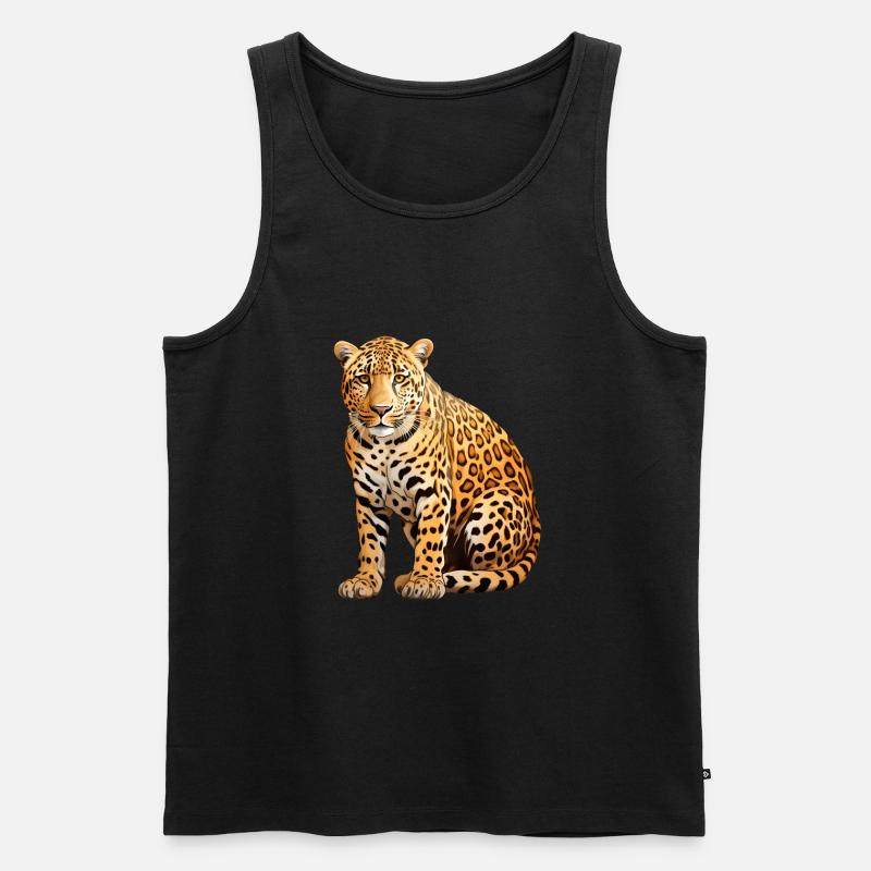 Leopard - Männer Premium Bio Tank Top - Schwarz