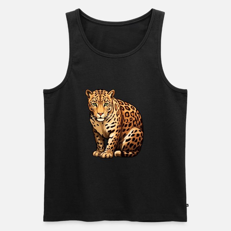 Leopard - Männer Premium Bio Tank Top - Schwarz