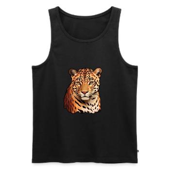Leopard - Männer Premium Bio Tank Top - Schwarz - Vorne - AI Model Male 178 light (178cm)