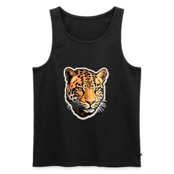 Leopard - Männer Premium Bio Tank Top - Schwarz - Vorne - AI Model Male 178 light (178cm)