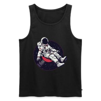 astronaute disque vinyle musique vinyle - Débardeur bio Premium Homme - noir - Devant - Michal (187cm)