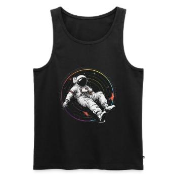 astronaute disque vinyle musique vinyle - Débardeur bio Premium Homme - noir - Devant - Michal (187cm)