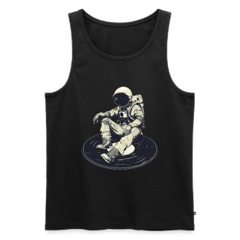 astronaute disque vinyle musique vinyle - Débardeur bio Premium Homme - noir - Devant - Michal (187cm)