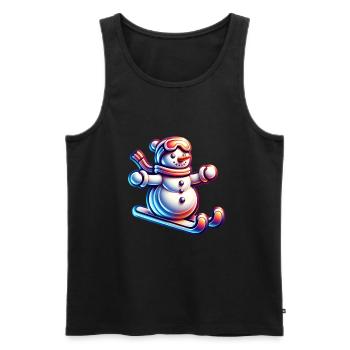 Skifahren Schneemann Winter Snowboarder - Männer Premium Bio Tank Top - Schwarz - Vorne - Michal (187cm)