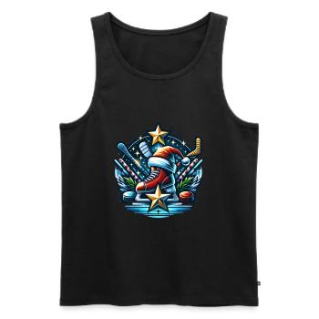 Joueurs de hockey sur glace Hiver - Débardeur bio Premium Homme - noir - Devant - Michal (187cm)