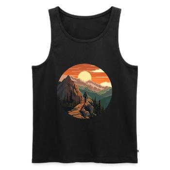 Randonnée Nature Vacances - Débardeur bio Premium Homme - noir - Devant - Michal (187cm)