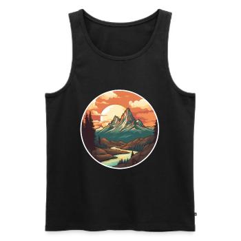 Nature Randonnée Paysage - Débardeur bio Premium Homme - noir - Devant - Michal (187cm)