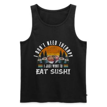 Sushi Bar Chopsticks Maki - Men's Premium Organic Tank Top - black - Front - AI Model Male 178 light (178cm)