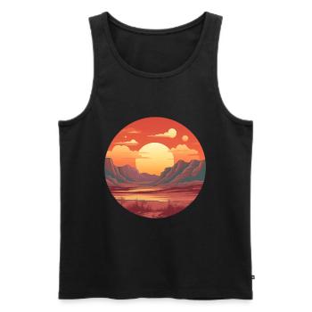 Desert Canyon Landscape - Men's Premium Organic Tank Top - black - Front - Michal (187cm)