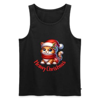 Katze Weihnachten - Männer Premium Bio Tank Top - Schwarz - Vorne - Michal (187cm)