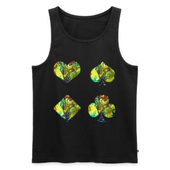 Playing cards - Men's Premium Organic Tank Top - black - Front - AI Model Male 178 light (178cm)