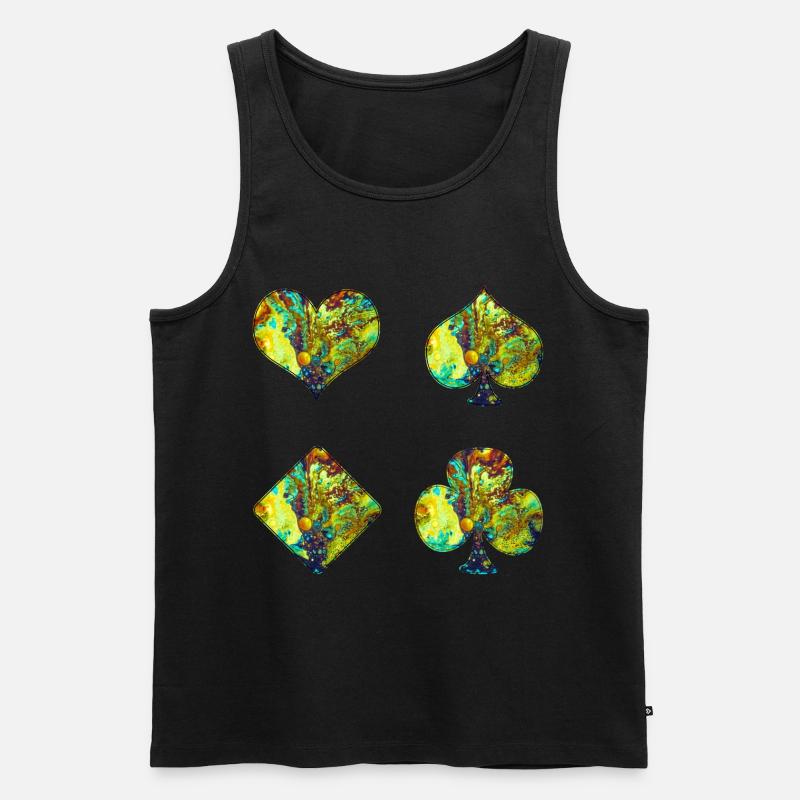 Spielkarten - Männer Premium Bio Tank Top - Schwarz