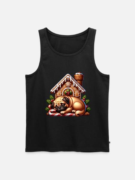 Pug Gingerbread - Men's Premium Organic Tank Top - black