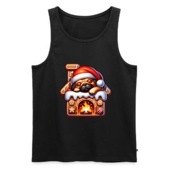 Pug - Men's Premium Organic Tank Top - black - Front - Michal (187cm)