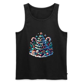 Christmas tree - Men's Premium Organic Tank Top - black - Front - AI Model Male 178 light (178cm)