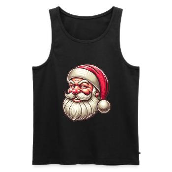 Drôle Père Noël Vintage Noël Père Noël - Débardeur bio Premium Homme - noir - Devant - Michal (187cm)
