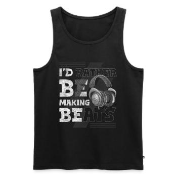 Party Musicians Crowd Life - Men's Premium Organic Tank Top - black - Front - AI Model Male 178 light (178cm)