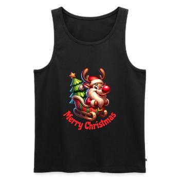 Christmas - Men's Premium Organic Tank Top - black - Front - Michal (187cm)
