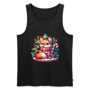Fuchs Weihnachtlich Weihnachten Winter - Männer Premium Bio Tank Top - Schwarz - Vorne - AI Model Male 178 light (178cm)