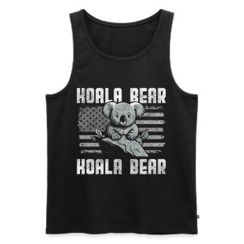 Koala Ours Sauvage Marsupial - Débardeur bio Premium Homme - noir - Devant - Michal (187cm)